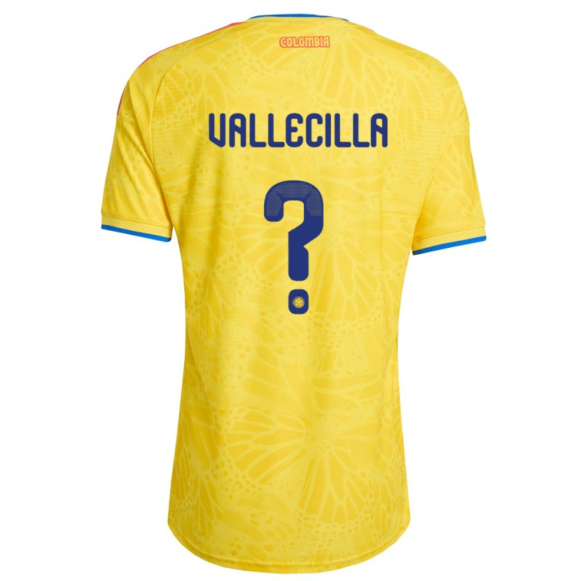 Danxen Niño Camiseta Colombia Santiago Vallecilla #0 Amarillo Azul Rojo 1ª Equipación 26-28 La Camisa