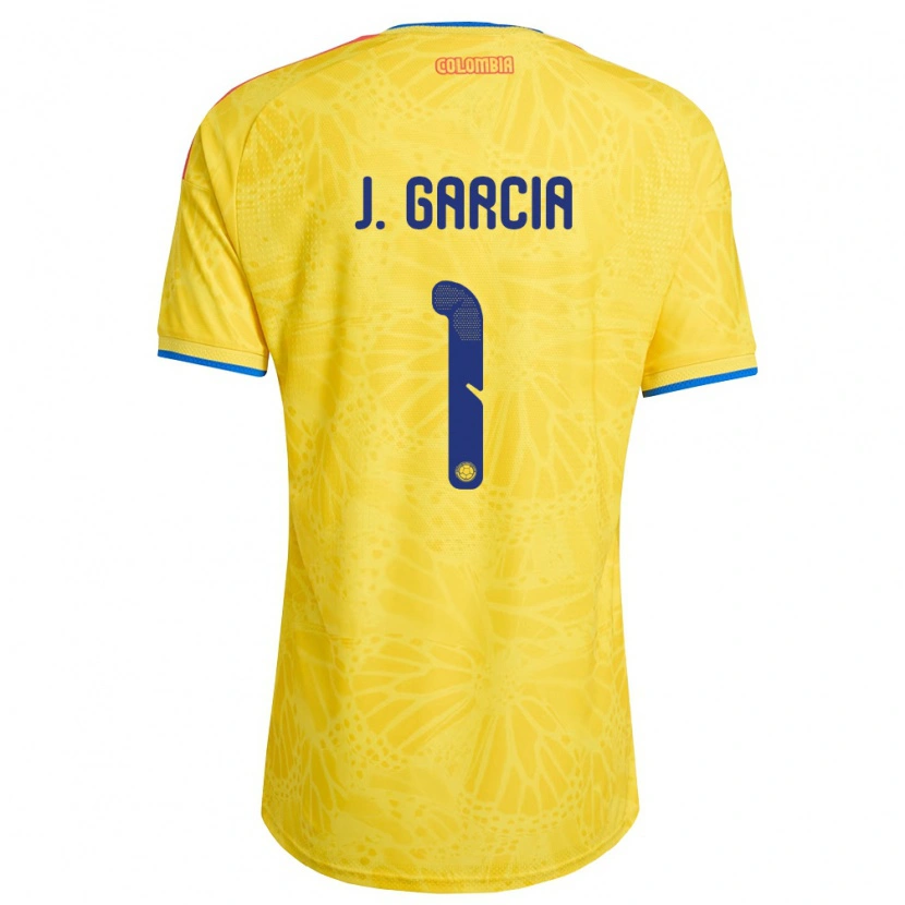 Danxen Niño Camiseta Colombia Jordan García #1 Amarillo Azul Rojo 1ª Equipación 26-28 La Camisa
