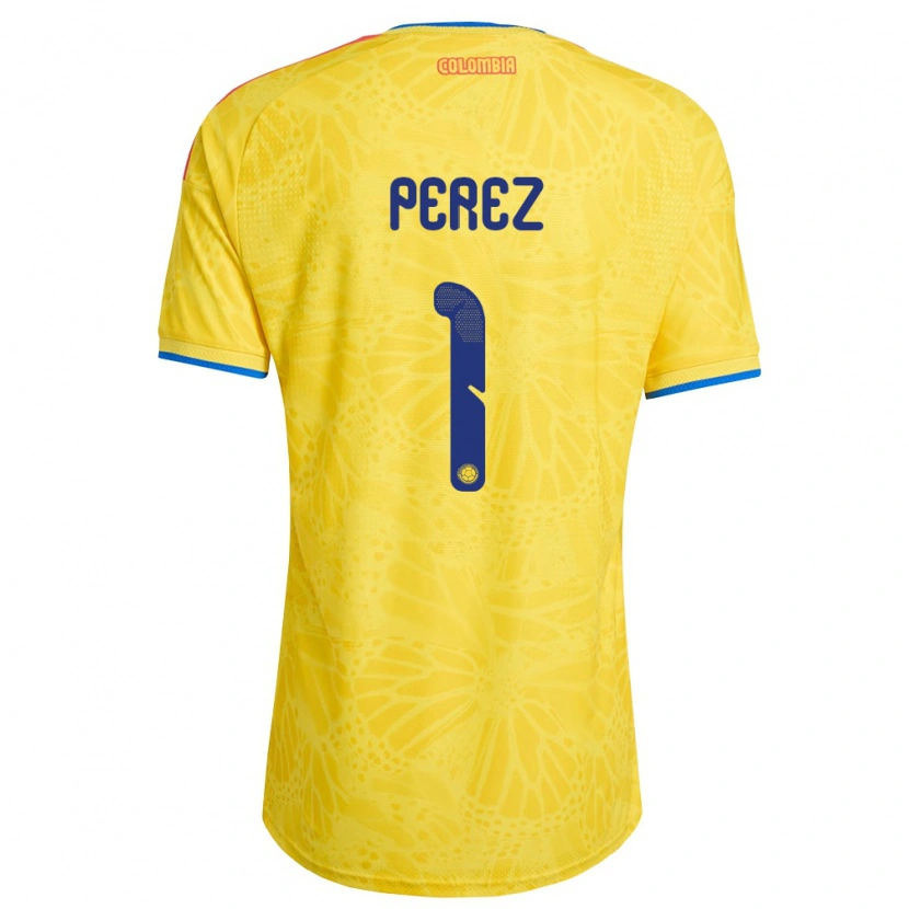Danxen Niño Camiseta Colombia Catalina Pérez #1 Amarillo Azul Rojo 1ª Equipación 26-28 La Camisa