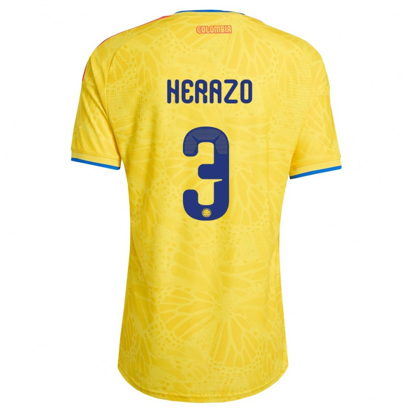 Danxen Niño Camiseta Colombia Edmilson Herazo #3 Amarillo Azul Rojo 1ª Equipación 26-28 La Camisa