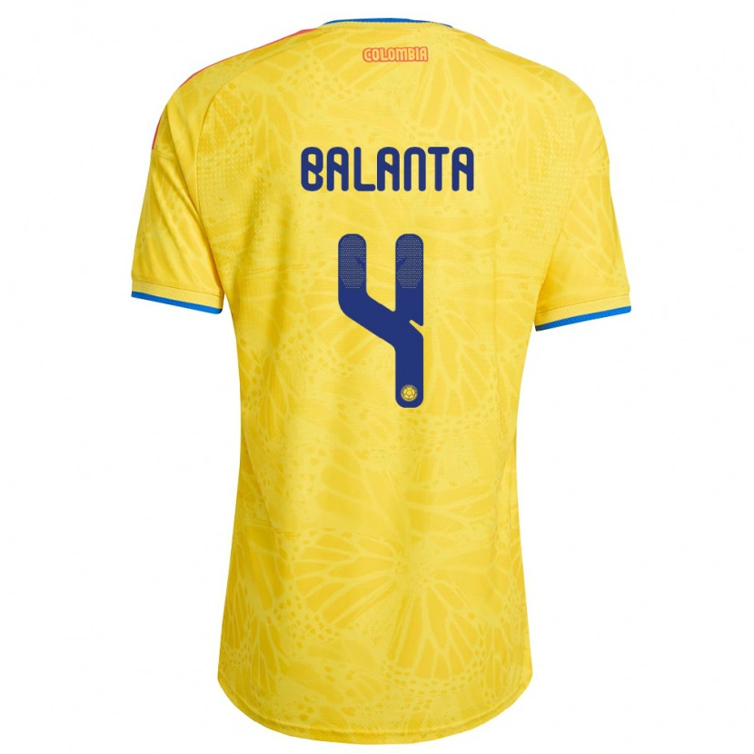 Danxen Niño Camiseta Colombia Marlon Balanta #4 Amarillo Azul Rojo 1ª Equipación 26-28 La Camisa