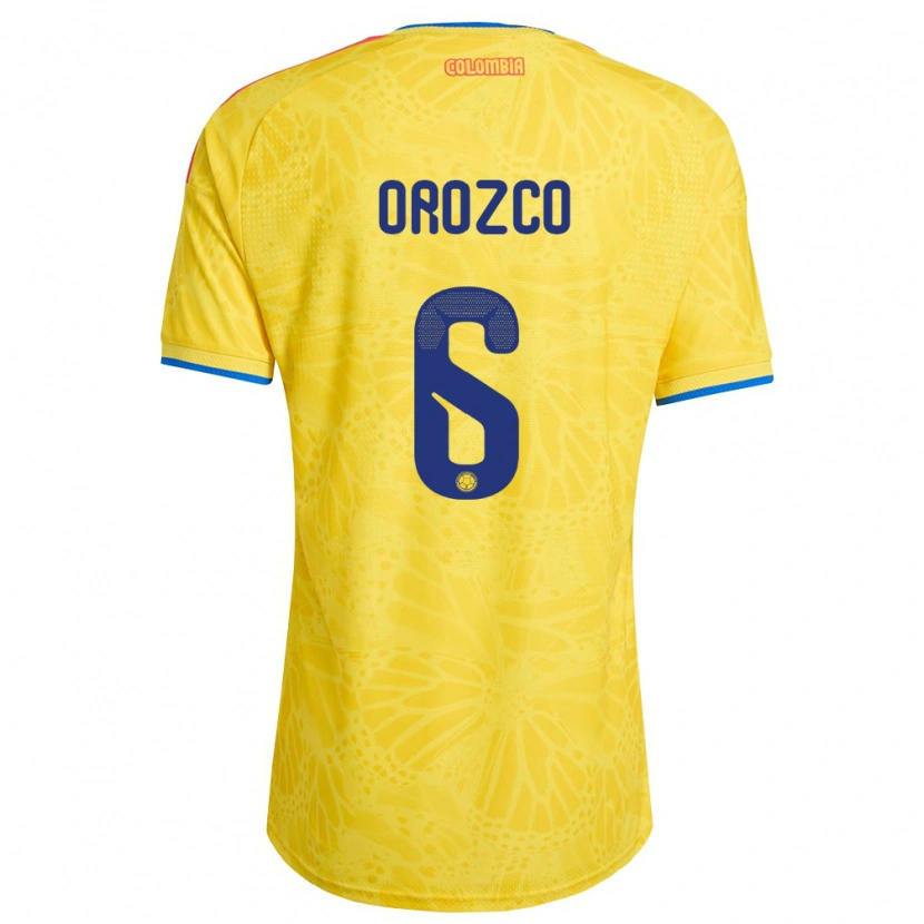 Danxen Niño Camiseta Colombia Cristian Orozco #6 Amarillo Azul Rojo 1ª Equipación 26-28 La Camisa