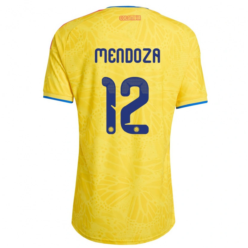 Danxen Niño Camiseta Colombia Jorman Mendoza #12 Amarillo Azul Rojo 1ª Equipación 26-28 La Camisa