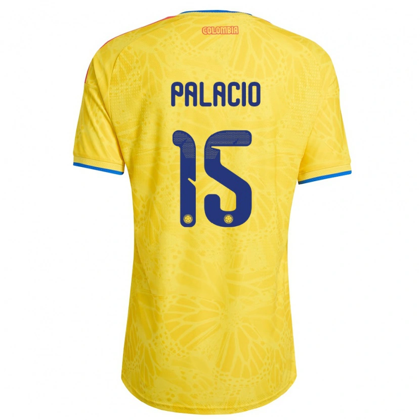 Danxen Niño Camiseta Colombia Nelson Palacio #15 Amarillo Azul Rojo 1ª Equipación 26-28 La Camisa