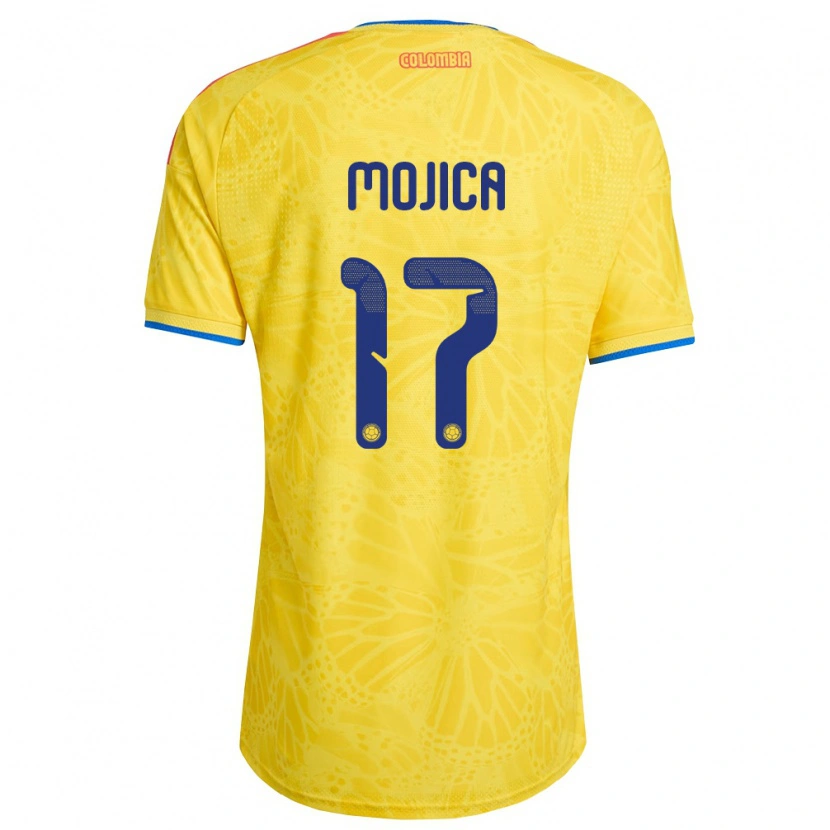 Danxen Niño Camiseta Colombia Johan Mojica #17 Amarillo Azul Rojo 1ª Equipación 26-28 La Camisa