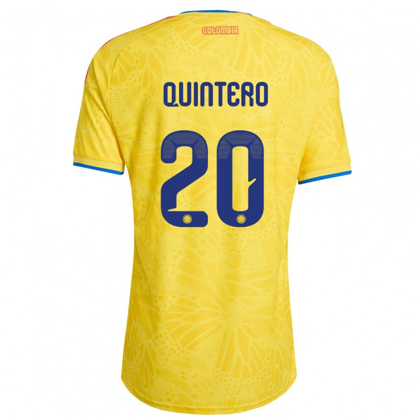 Danxen Niño Camiseta Colombia Juan Fernando Quintero #20 Amarillo Azul Rojo 1ª Equipación 26-28 La Camisa