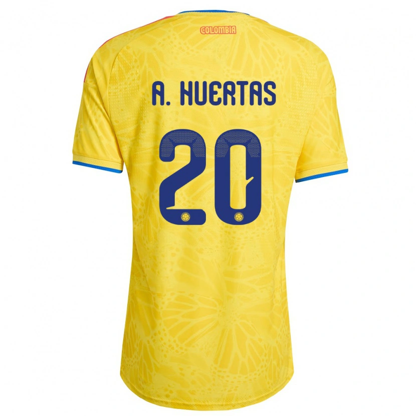 Danxen Niño Camiseta Colombia Ana Huertas #20 Amarillo Azul Rojo 1ª Equipación 26-28 La Camisa