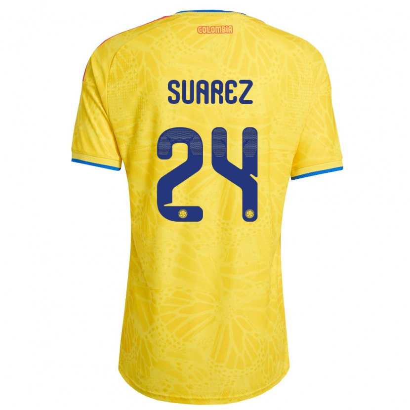 Danxen Niño Camiseta Colombia Luis Suárez #24 Amarillo Azul Rojo 1ª Equipación 26-28 La Camisa