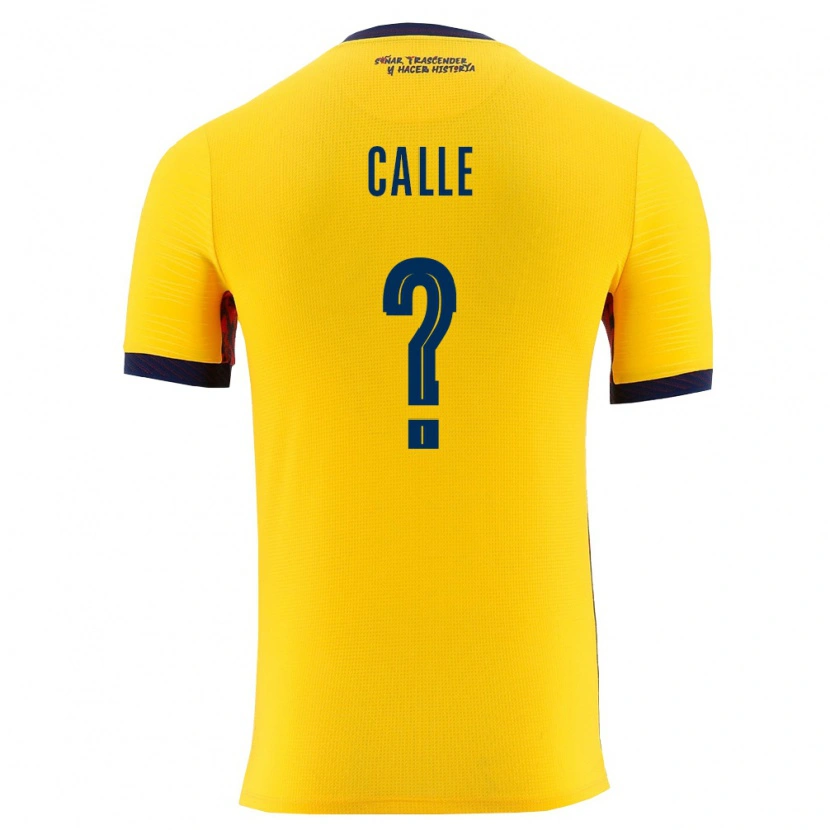 Danxen Niño Camiseta Ecuador Jandry Calle #0 Amarillo Marino 1ª Equipación 26-28 La Camisa