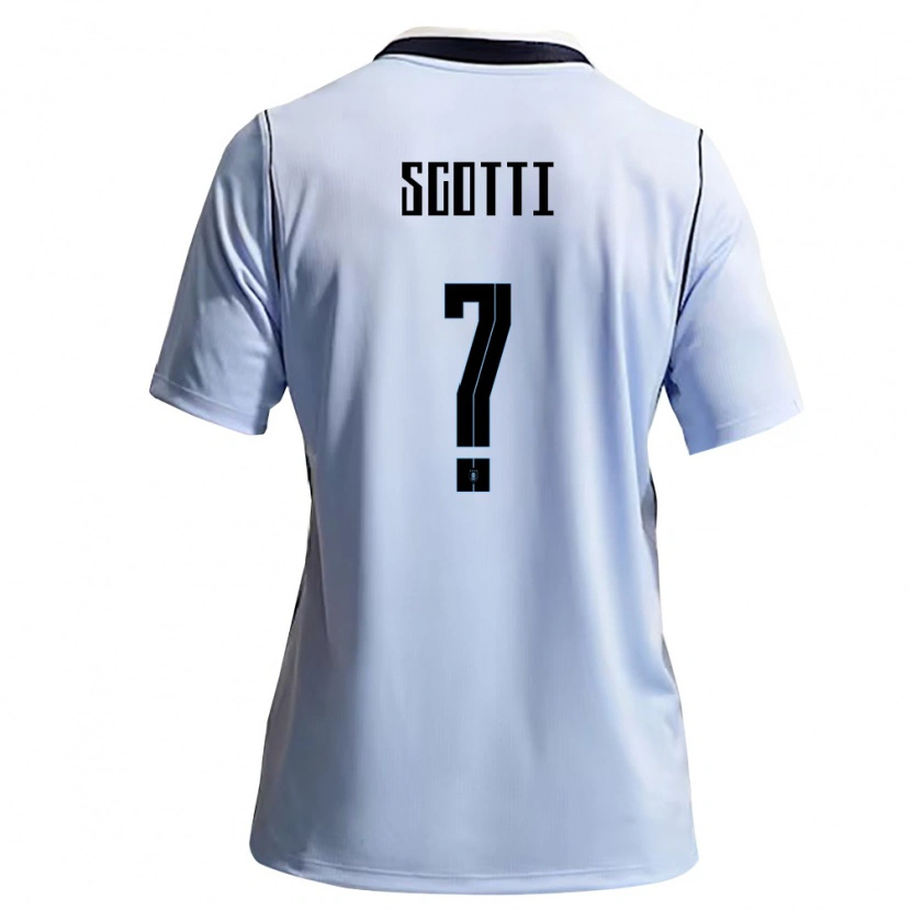 Danxen Niño Camiseta Uruguay Nicolás Scotti #0 Azul Cielo Blanco 1ª Equipación 26-28 La Camisa