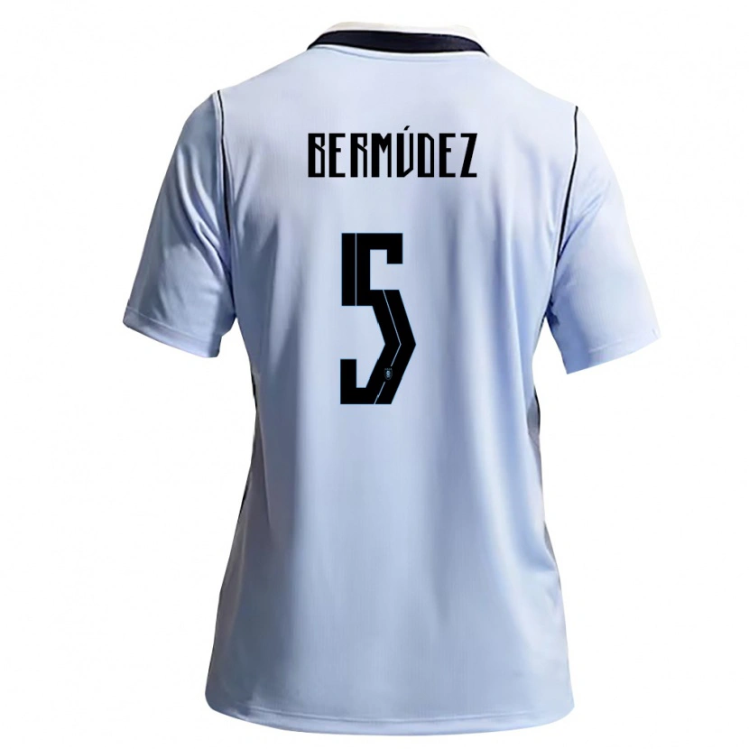 Danxen Niño Camiseta Uruguay Karol Bermudez #5 Azul Cielo Blanco 1ª Equipación 26-28 La Camisa