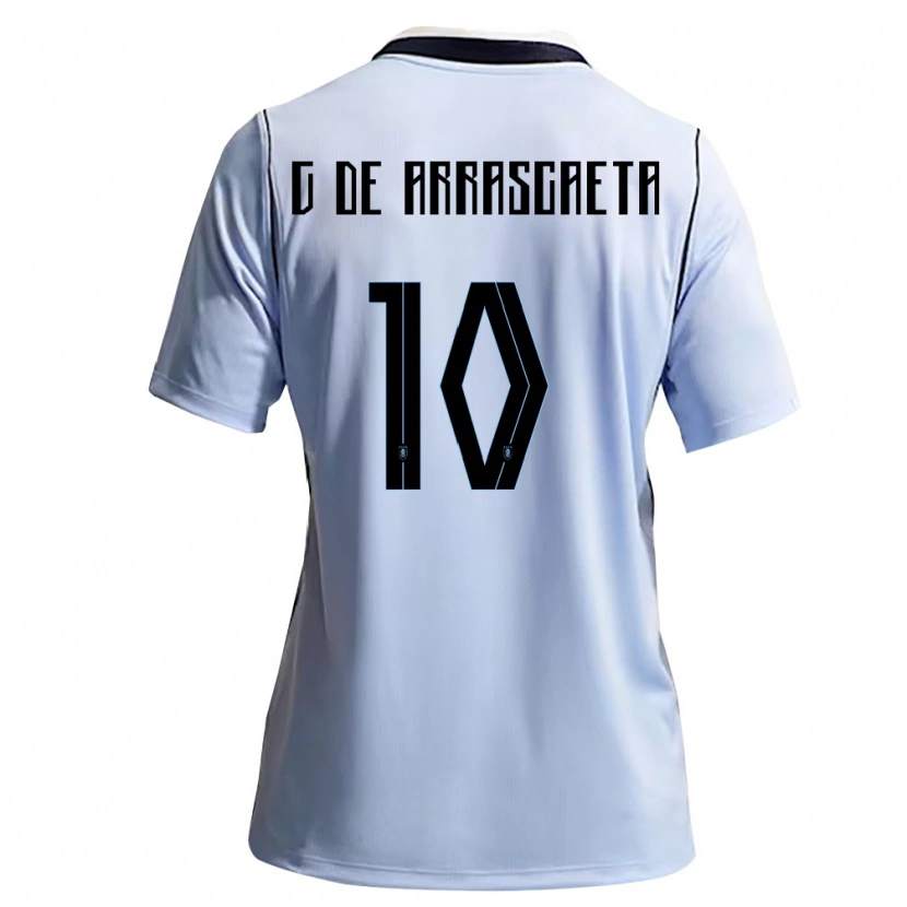 Danxen Niño Camiseta Uruguay Giorgian De Arrascaeta #10 Azul Cielo Blanco 1ª Equipación 26-28 La Camisa