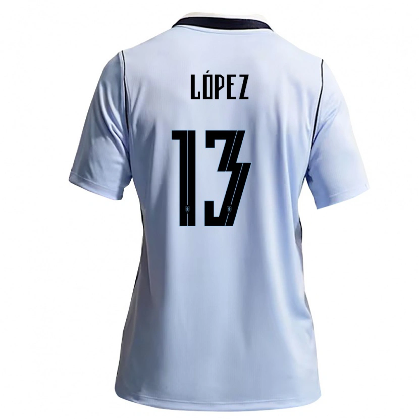 Danxen Niño Camiseta Uruguay Nahuel López #13 Azul Cielo Blanco 1ª Equipación 26-28 La Camisa