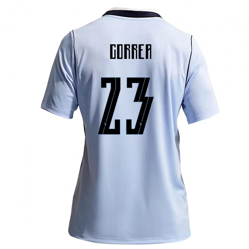 Danxen Niño Camiseta Uruguay Fabrizio Correa #23 Azul Cielo Blanco 1ª Equipación 26-28 La Camisa