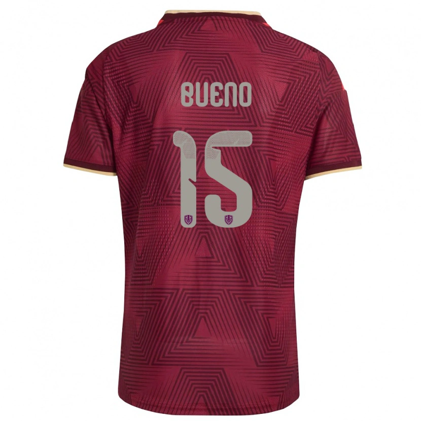 Danxen Niño Camiseta Venezuela Jesús Bueno #15 Borgoña Oro Amarillo 1ª Equipación 26-28 La Camisa