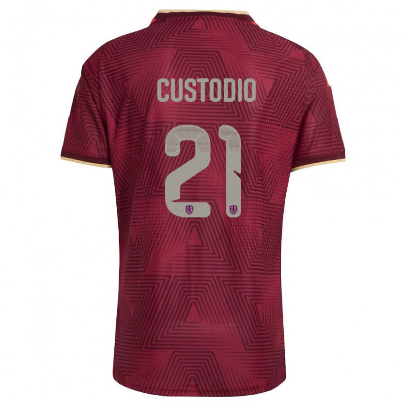 Danxen Niño Camiseta Venezuela Alex Custodio #21 Borgoña Oro Amarillo 1ª Equipación 26-28 La Camisa