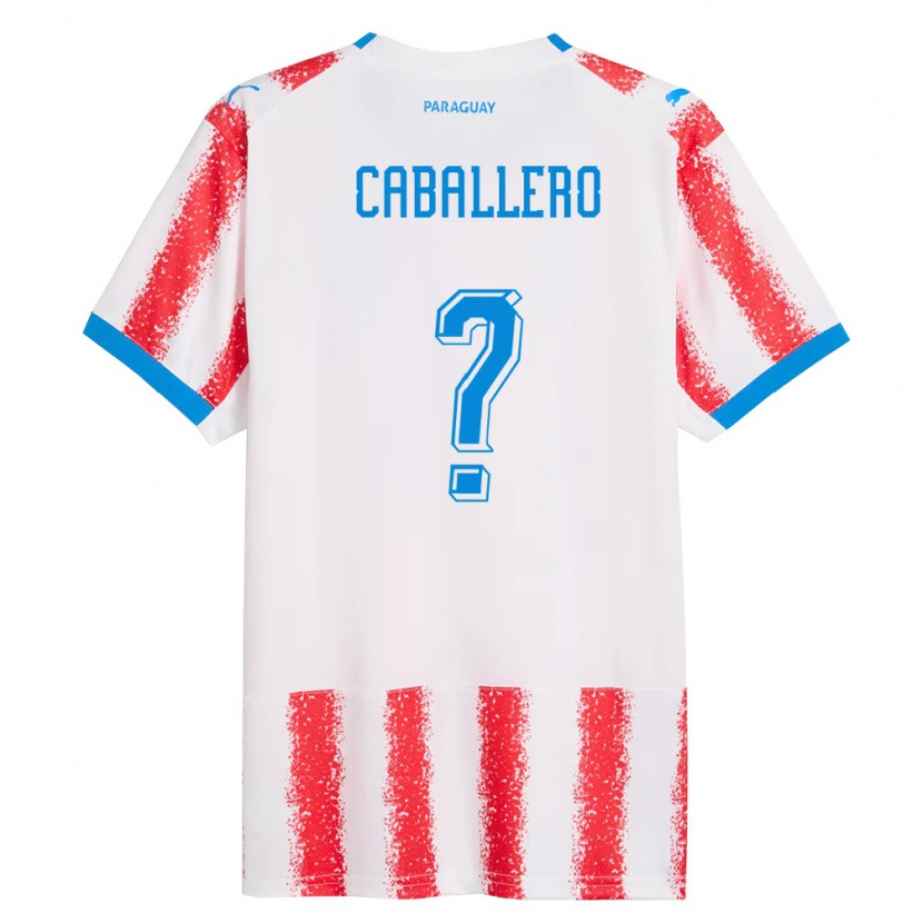 Danxen Niño Camiseta Paraguay Gustavo Caballero #0 Blanco Rojo Azul 1ª Equipación 26-28 La Camisa
