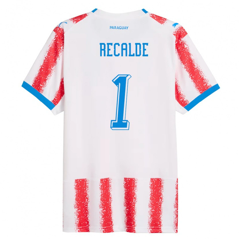 Danxen Niño Camiseta Paraguay Cristina Recalde #1 Blanco Rojo Azul 1ª Equipación 26-28 La Camisa