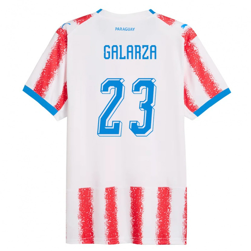 Danxen Niño Camiseta Paraguay Matías Galarza #23 Blanco Rojo Azul 1ª Equipación 26-28 La Camisa