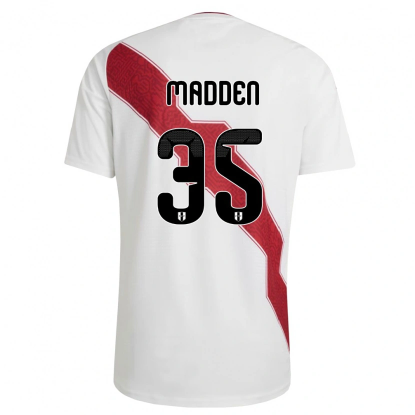 Danxen Niño Camiseta Perú Savannah Madden #35 Blanco Rojo Negro 1ª Equipación 26-28 La Camisa