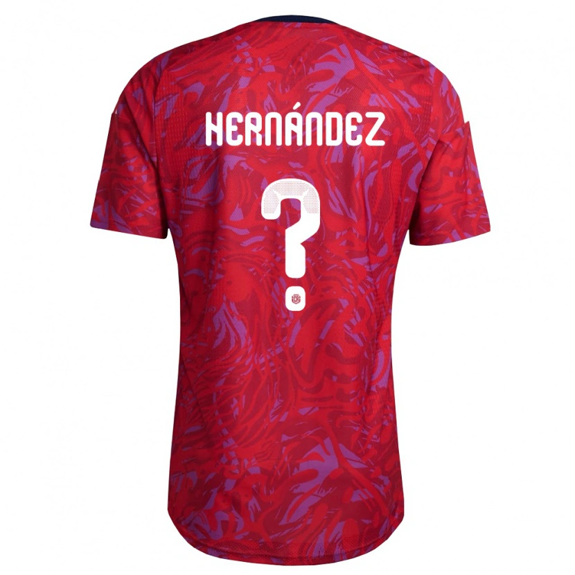 Danxen Niño Camiseta Costa Rica Sebastián Hernández #0 Rojo Púrpura Marino 1ª Equipación 26-28 La Camisa