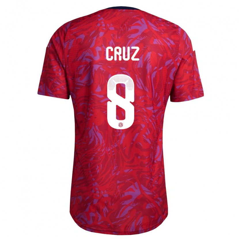 Danxen Niño Camiseta Costa Rica Daniela Cruz #8 Rojo Púrpura Marino 1ª Equipación 26-28 La Camisa