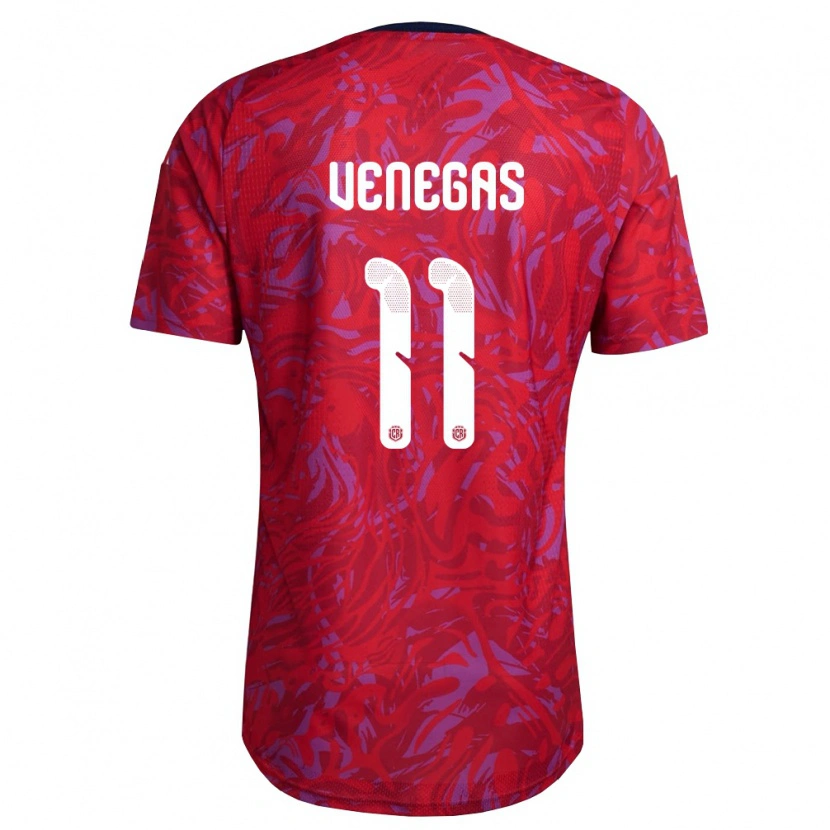 Danxen Niño Camiseta Costa Rica Johan Venegas #11 Rojo Púrpura Marino 1ª Equipación 26-28 La Camisa