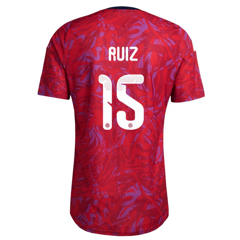 Danxen Niño Camiseta Costa Rica John Ruiz #15 Rojo Púrpura Marino 1ª Equipación 26-28 La Camisa