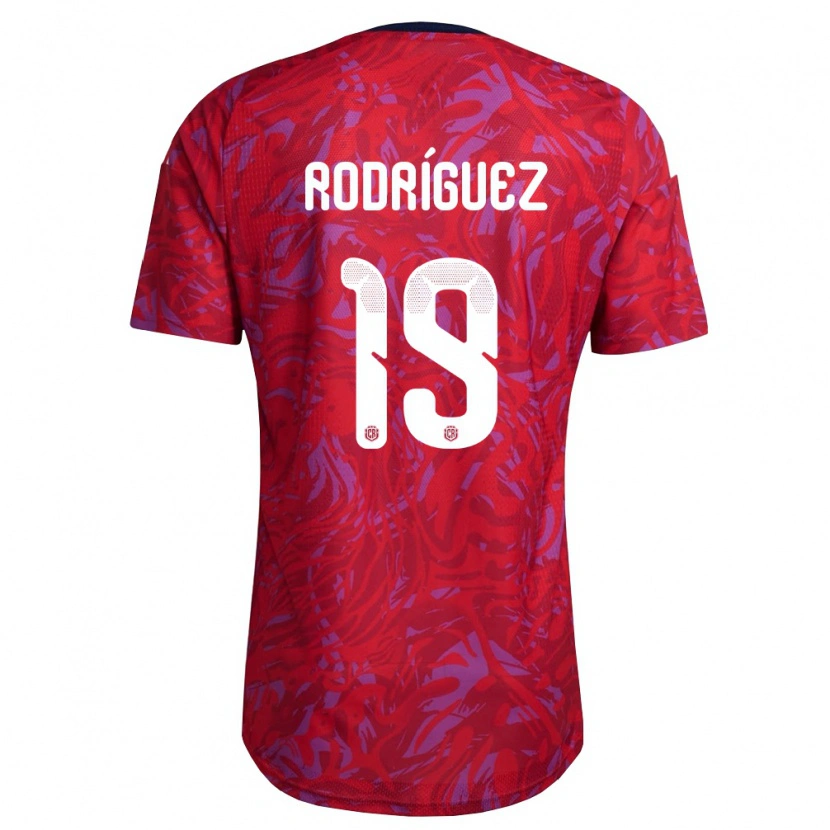 Danxen Niño Camiseta Costa Rica Luis Rodríguez #19 Rojo Púrpura Marino 1ª Equipación 26-28 La Camisa