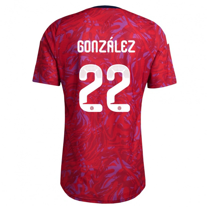 Danxen Niño Camiseta Costa Rica Kenneth González #22 Rojo Púrpura Marino 1ª Equipación 26-28 La Camisa