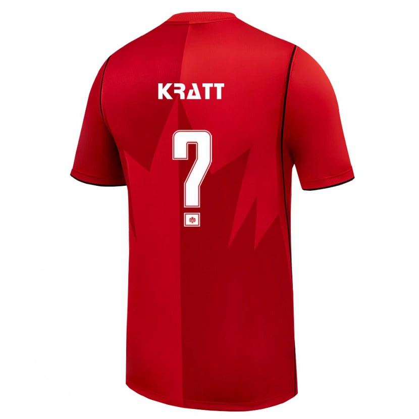 Danxen Niño Camiseta Canadá Ronan Kratt #0 Rojo Blanco 1ª Equipación 26-28 La Camisa