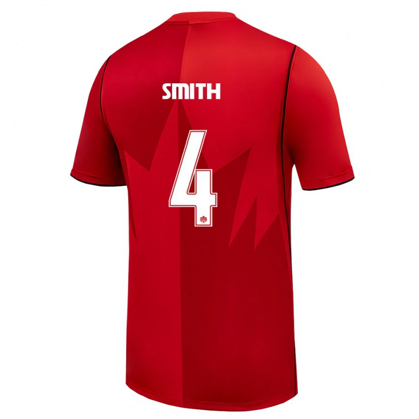 Danxen Niño Camiseta Canadá Justin Smith #4 Rojo Blanco 1ª Equipación 26-28 La Camisa