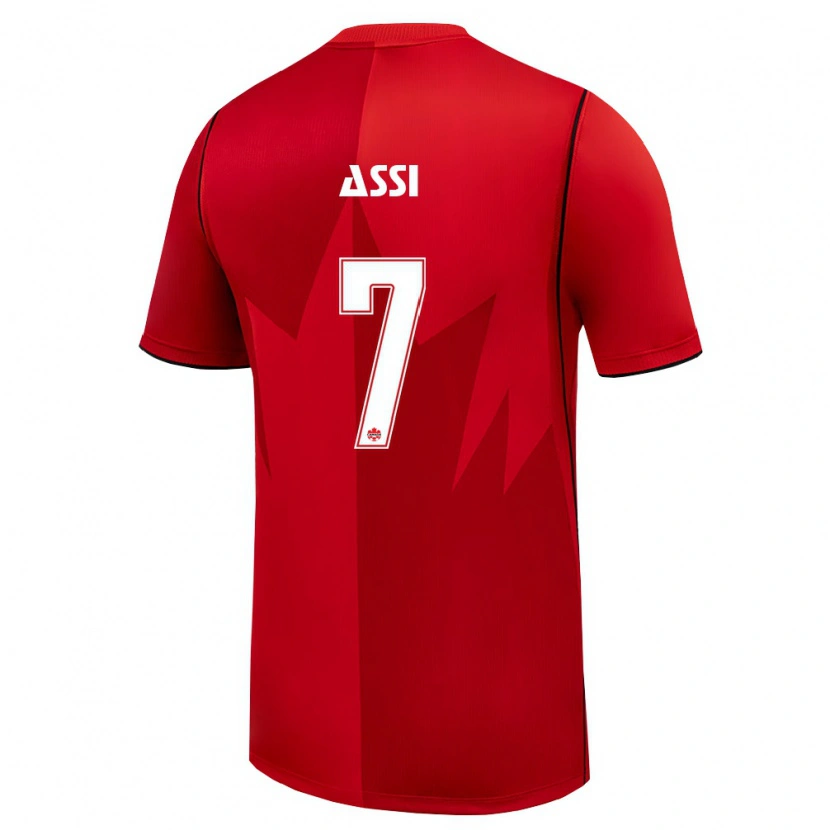Danxen Niño Camiseta Canadá Jean Aniel Assi #7 Rojo Blanco 1ª Equipación 26-28 La Camisa