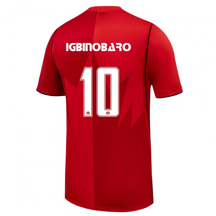 Danxen Niño Camiseta Canadá Philip Igbinobaro #10 Rojo Blanco 1ª Equipación 26-28 La Camisa