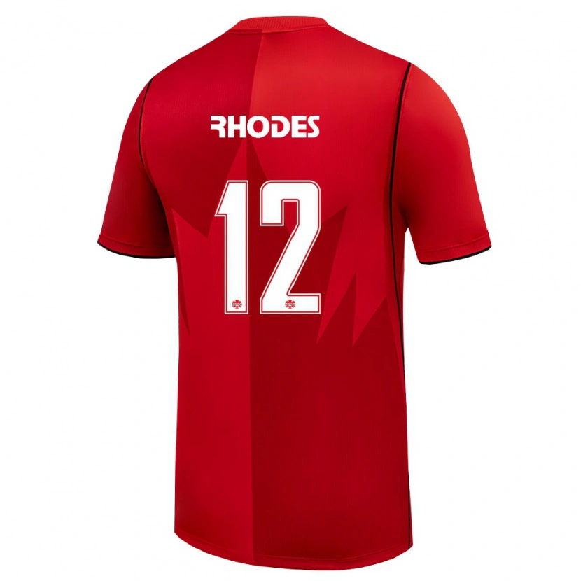 Danxen Niño Camiseta Canadá James Rhodes #12 Rojo Blanco 1ª Equipación 26-28 La Camisa