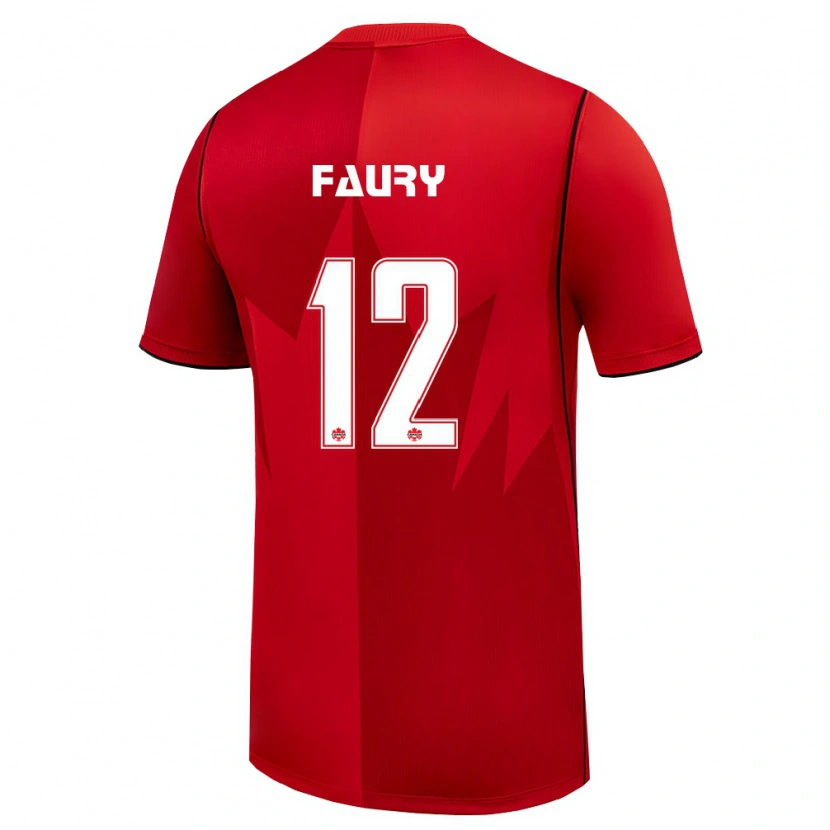 Danxen Niño Camiseta Canadá Jolan Faury #12 Rojo Blanco 1ª Equipación 26-28 La Camisa
