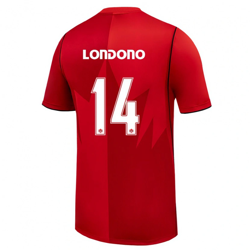 Danxen Niño Camiseta Canadá Tyler Londono #14 Rojo Blanco 1ª Equipación 26-28 La Camisa