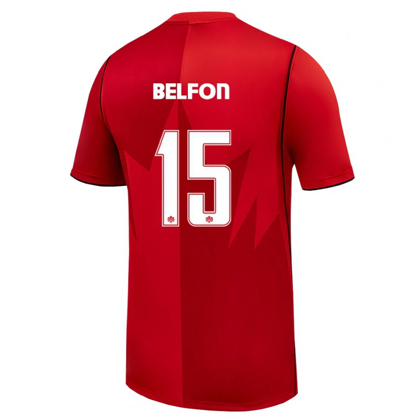 Danxen Niño Camiseta Canadá Quinton Belfon #15 Rojo Blanco 1ª Equipación 26-28 La Camisa
