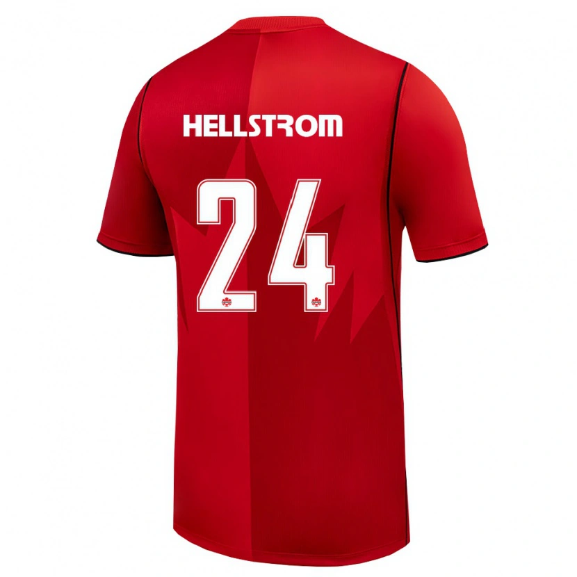 Danxen Niño Camiseta Canadá Jenna Hellstrom #24 Rojo Blanco 1ª Equipación 26-28 La Camisa