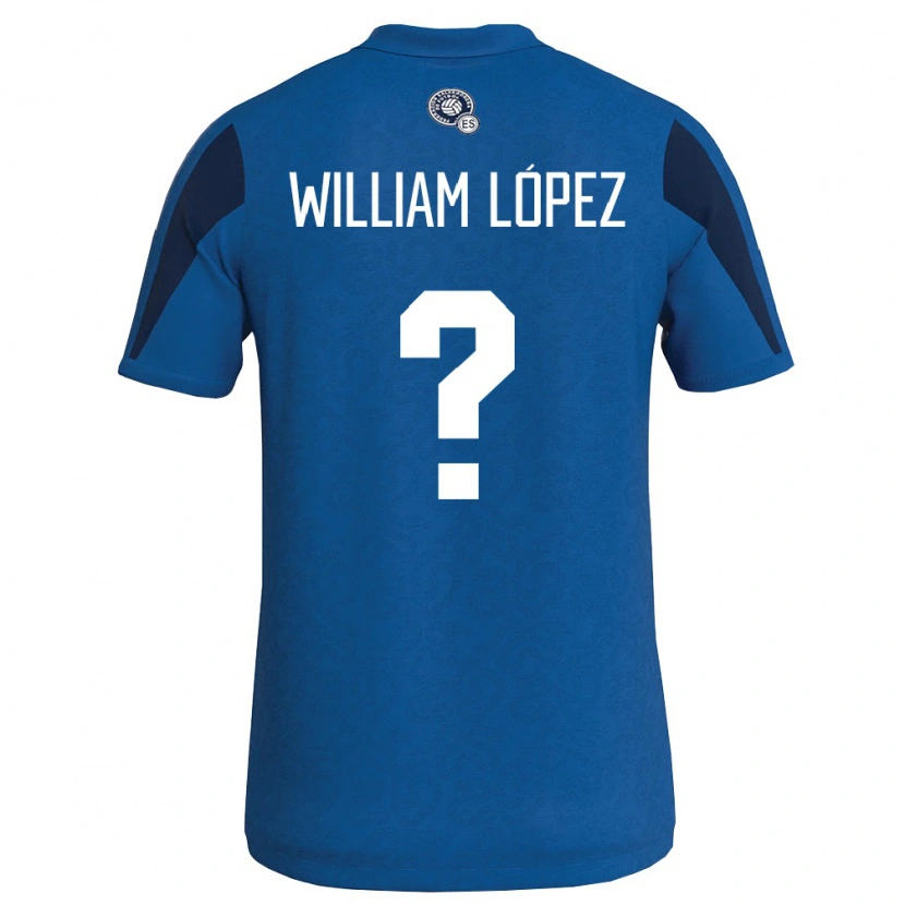 Danxen Niño Camiseta El Salvador William López #0 Azul Marino 1ª Equipación 26-28 La Camisa