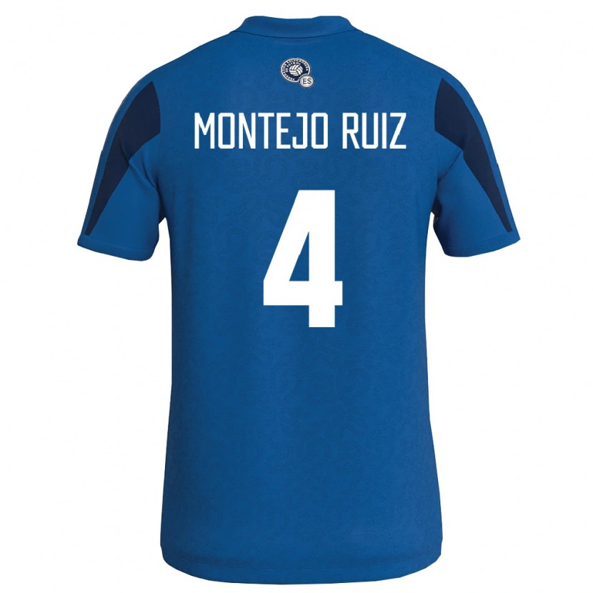 Danxen Niño Camiseta El Salvador David Montejo Ruiz #4 Azul Marino 1ª Equipación 26-28 La Camisa