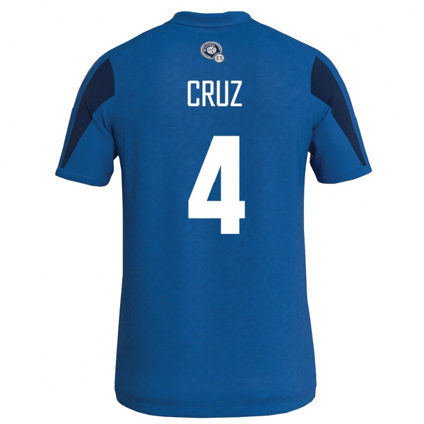 Danxen Niño Camiseta El Salvador Jorge Cruz #4 Azul Marino 1ª Equipación 26-28 La Camisa