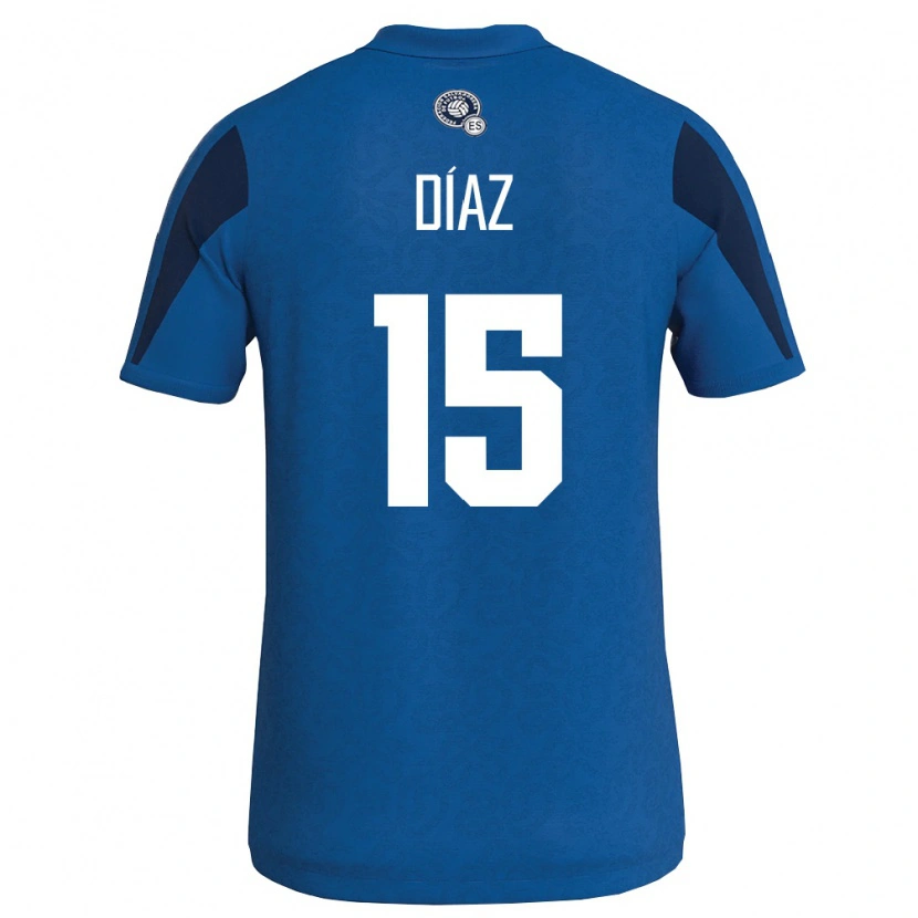 Danxen Niño Camiseta El Salvador Hugo Díaz #15 Azul Marino 1ª Equipación 26-28 La Camisa