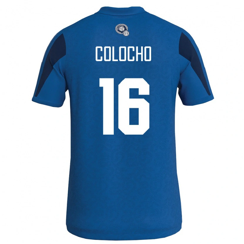 Danxen Niño Camiseta El Salvador Aiden Colocho #16 Azul Marino 1ª Equipación 26-28 La Camisa