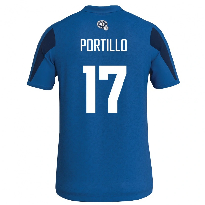 Danxen Niño Camiseta El Salvador Anderson Portillo #17 Azul Marino 1ª Equipación 26-28 La Camisa