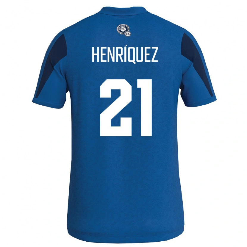 Danxen Niño Camiseta El Salvador Alejandro Henríquez #21 Azul Marino 1ª Equipación 26-28 La Camisa
