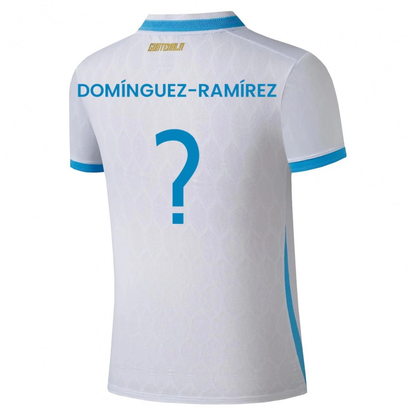 Danxen Niño Camiseta Guatemala Marco Domínguez-Ramírez #0 Blanco Azul Cielo Oro 1ª Equipación 26-28 La Camisa