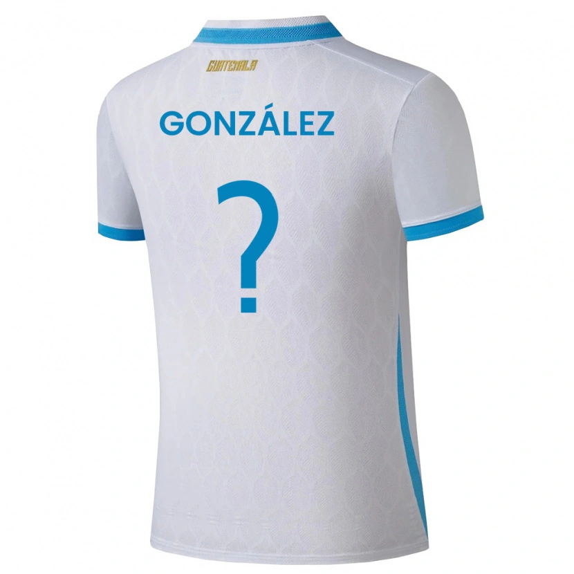 Danxen Niño Camiseta Guatemala Erick González #0 Blanco Azul Cielo Oro 1ª Equipación 26-28 La Camisa