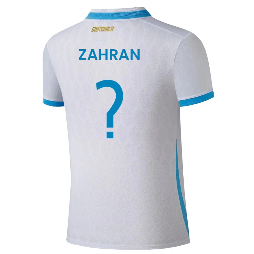 Danxen Niño Camiseta Guatemala William Zahran #0 Blanco Azul Cielo Oro 1ª Equipación 26-28 La Camisa