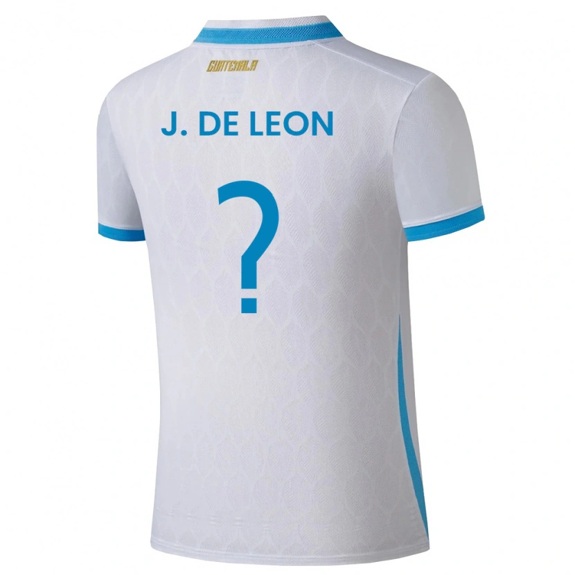 Danxen Niño Camiseta Guatemala Jose De Leon #0 Blanco Azul Cielo Oro 1ª Equipación 26-28 La Camisa